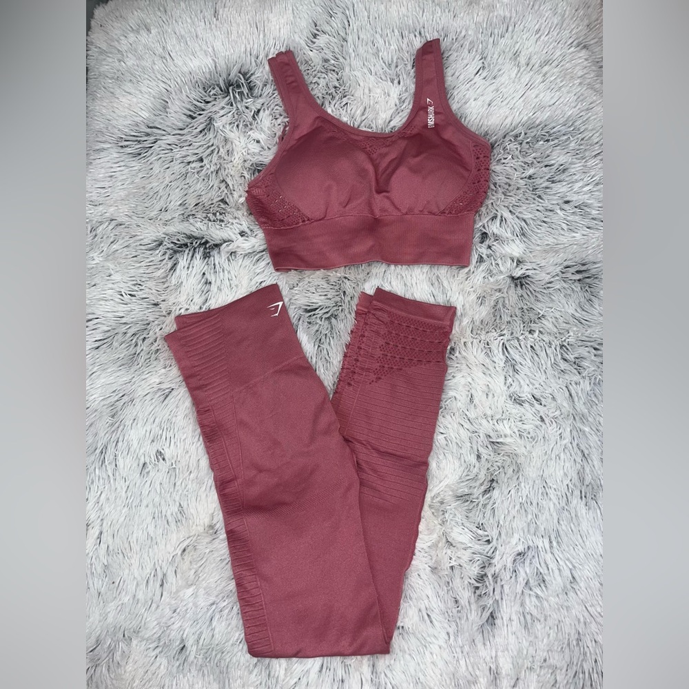 Like new Gymshark energy seamles SET dusty pink small